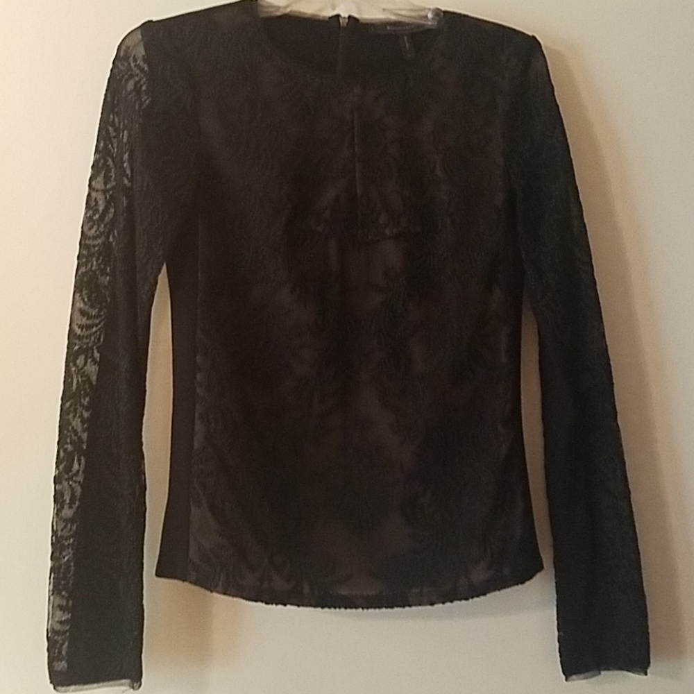 Black lace embellished top